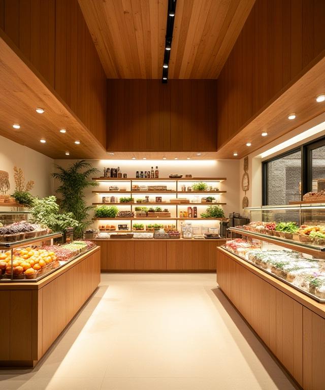 木材を基調とした温かみのある中目黒の店舗の内観